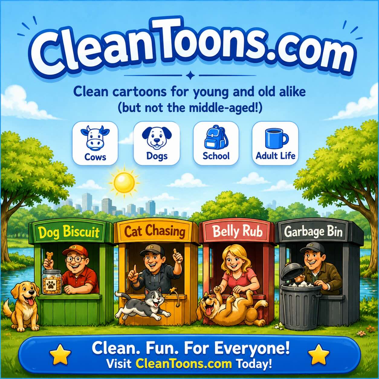 Advertisement for CleanToons.com