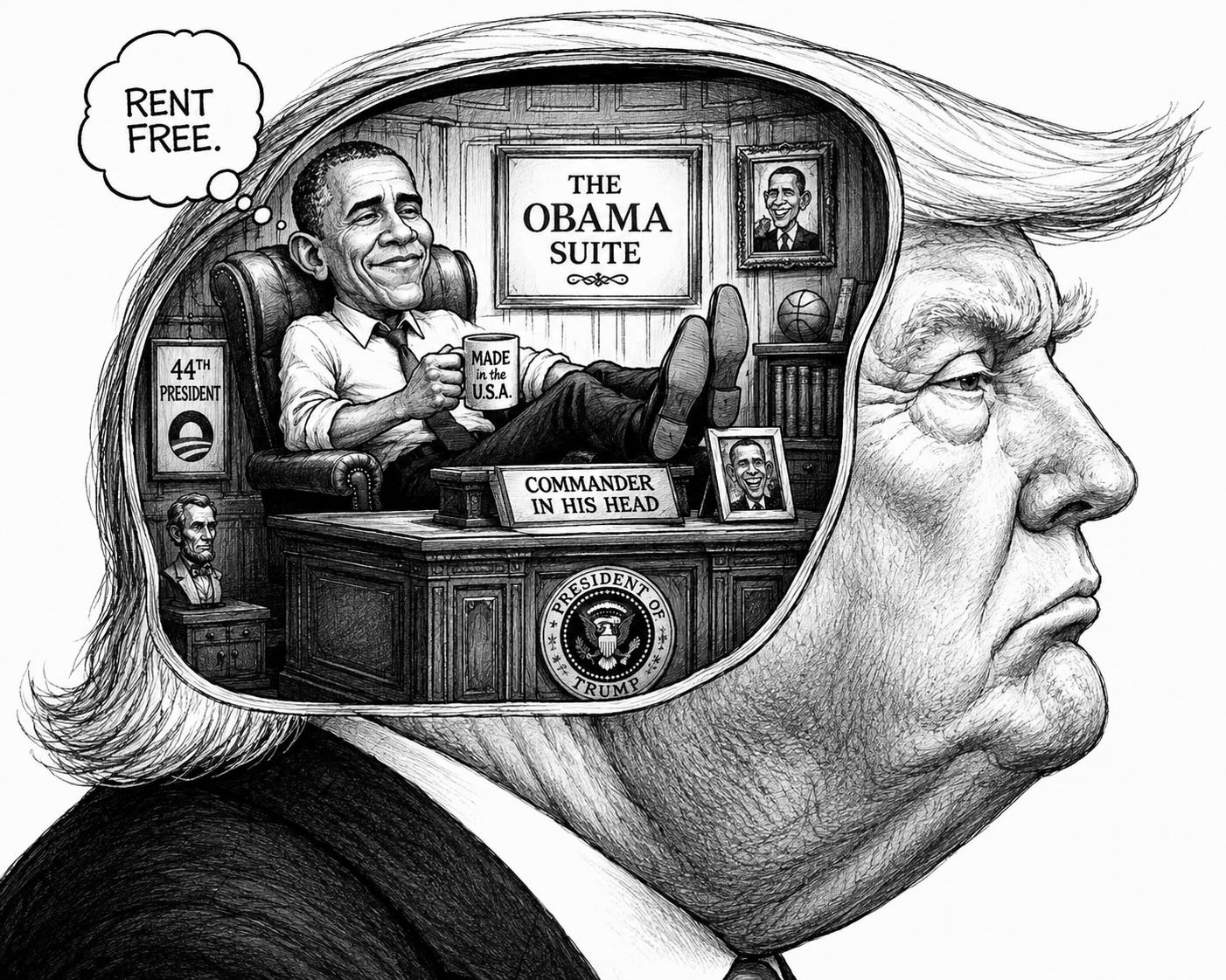 Editorial cartoon titled Head case
