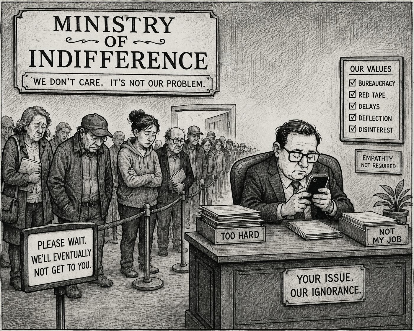 Editorial cartoon: The rise of modern bureaucracy