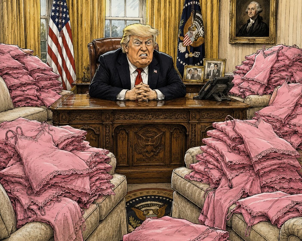 Editorial cartoon titled Supreme Court clears Trump to issue pink slips