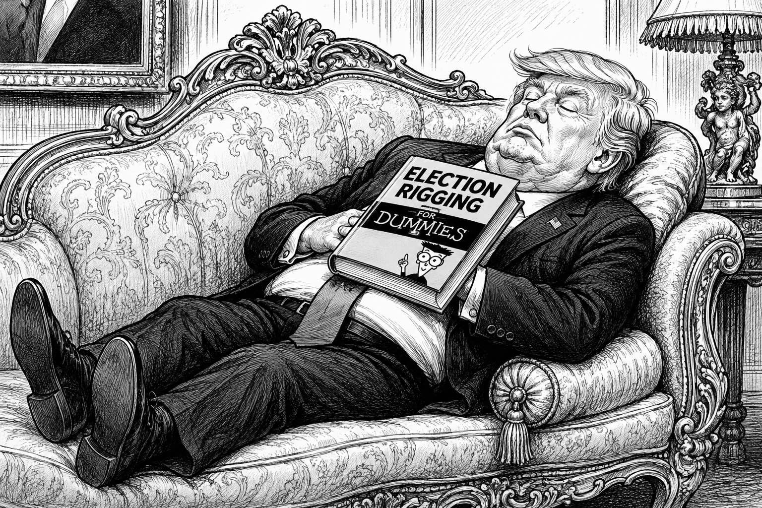 Editorial cartoon titled Dictator dreams