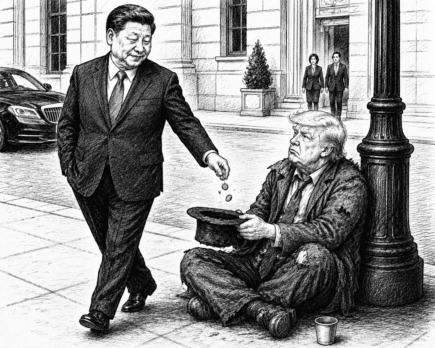 Editorial cartoon: Brother can you spare some change?