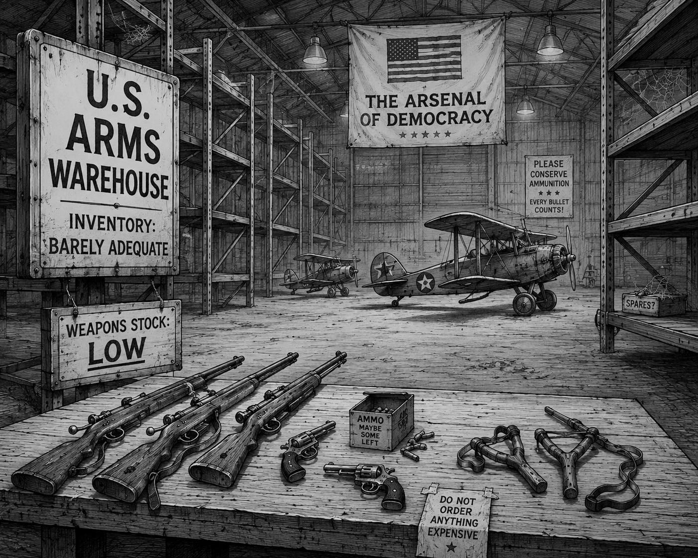 Editorial cartoon about bombs, weapons and global conflict